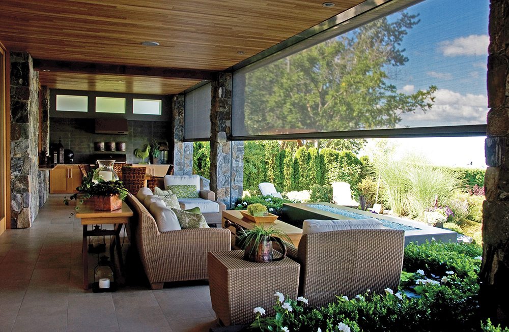 MagnaTrack motorized retractable patio screen installation by Qualified Carpentry in Sioux Falls South Dakota